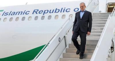 President Pezeshkian Arrives in New Delhi to Attend BRICS Summit
